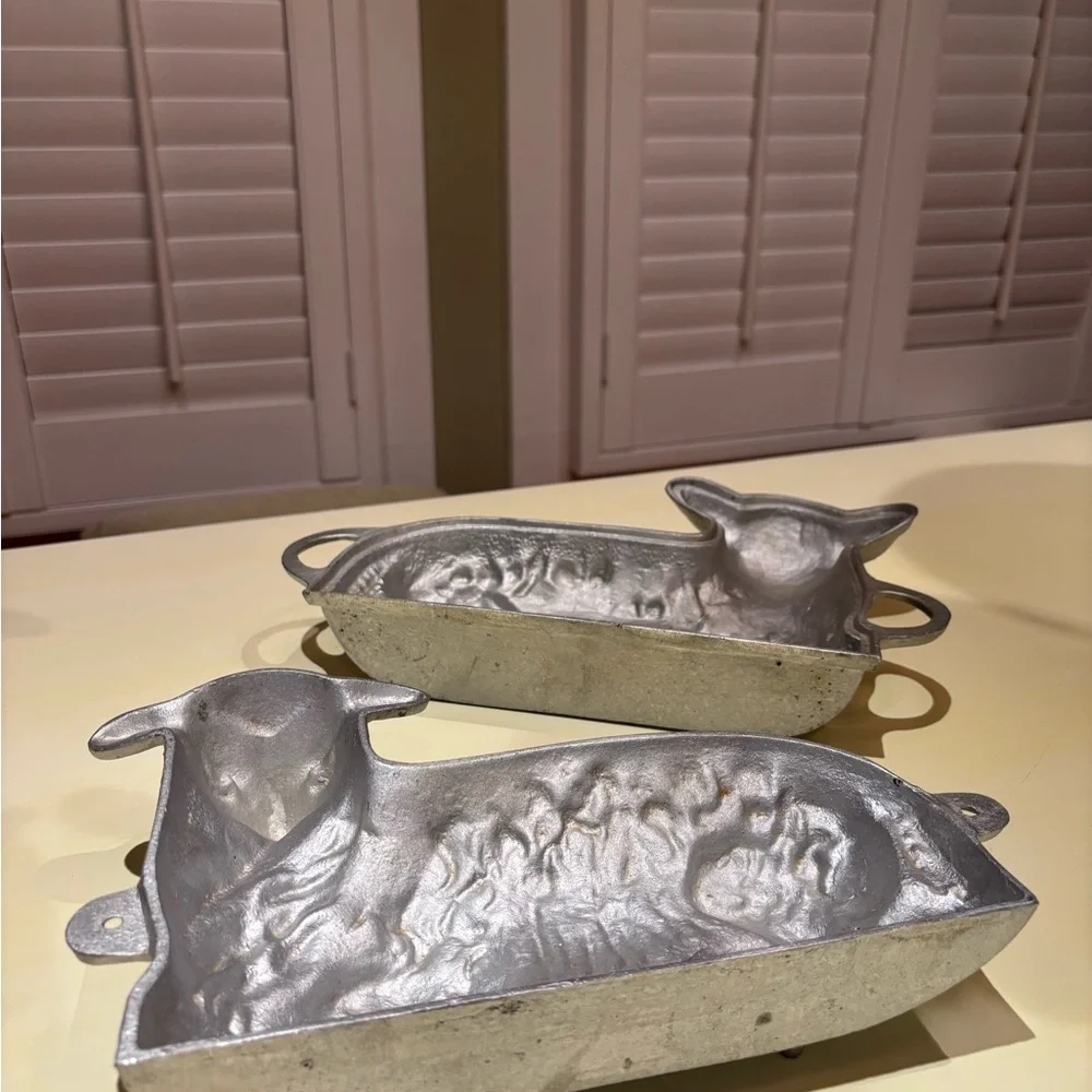 Vintage Baker’s Coconut Lamb Cake Mold Aluminum Easter Baking Pan